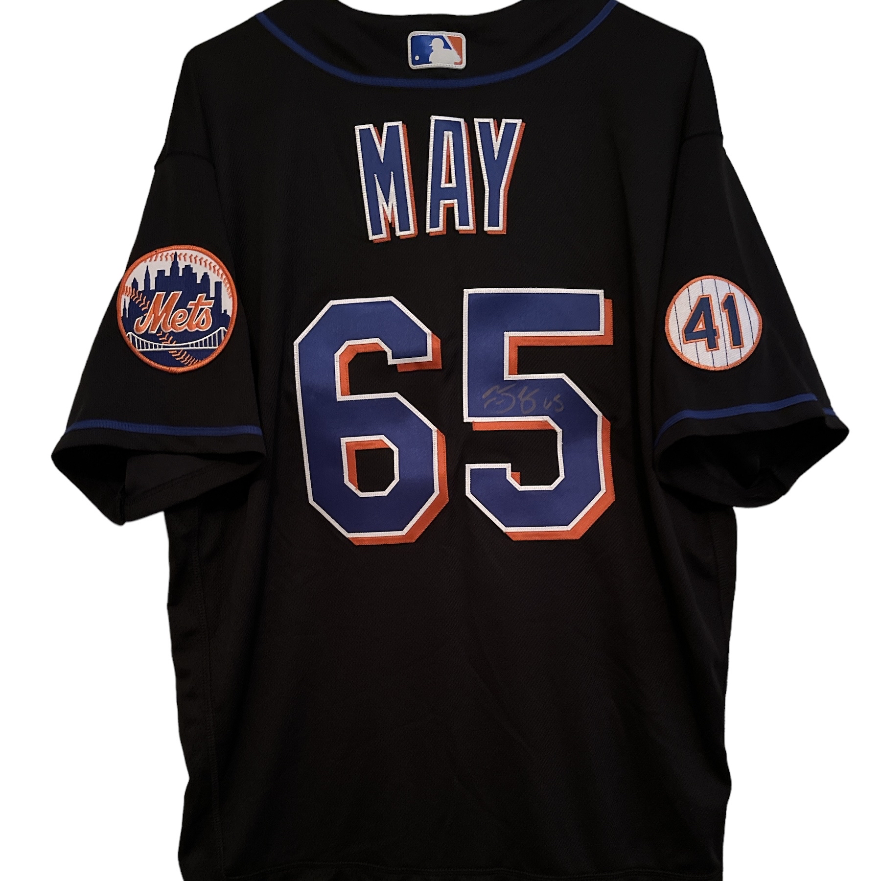 Signed Trevor May Black New York Mets Jersey - Trevor May